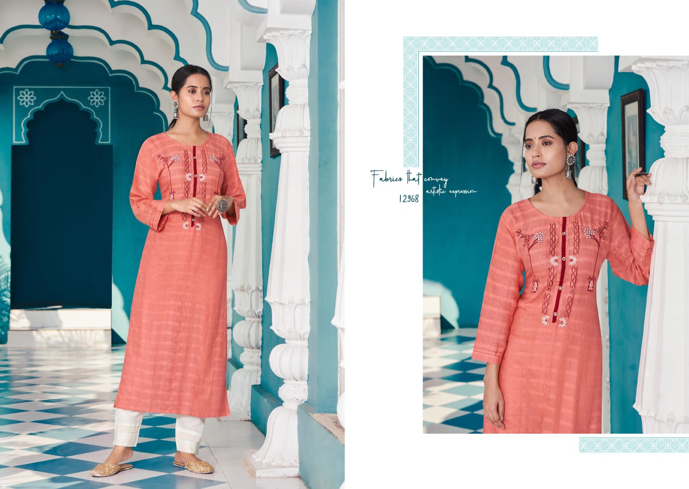 Kalaroop Beetle Fancy Rayon Embroidery Kurti Catalog