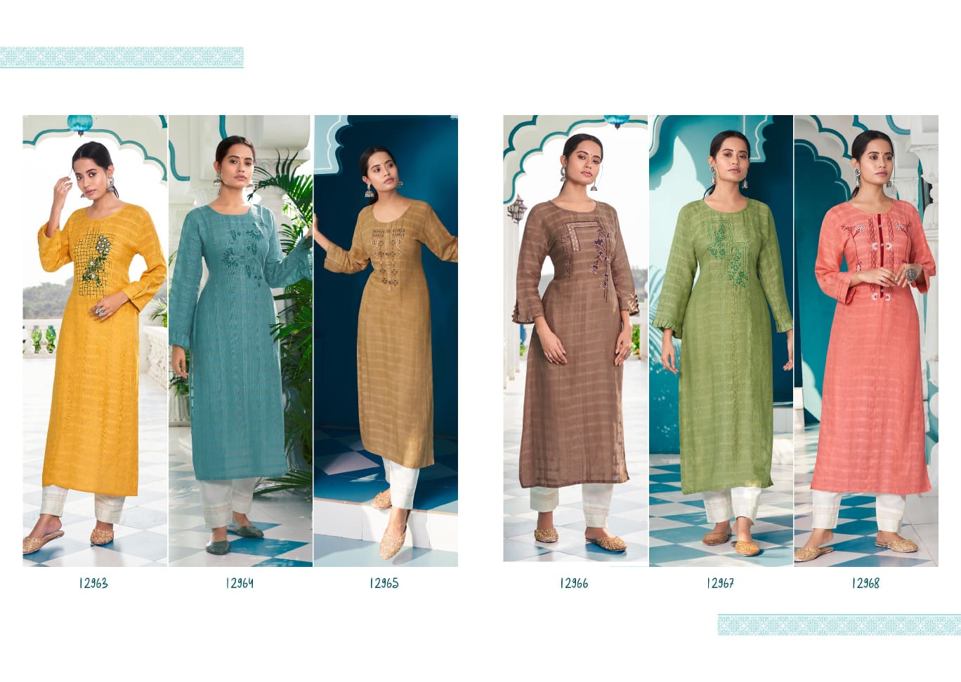 Kalaroop Beetle Fancy Rayon Embroidery Kurti Catalog