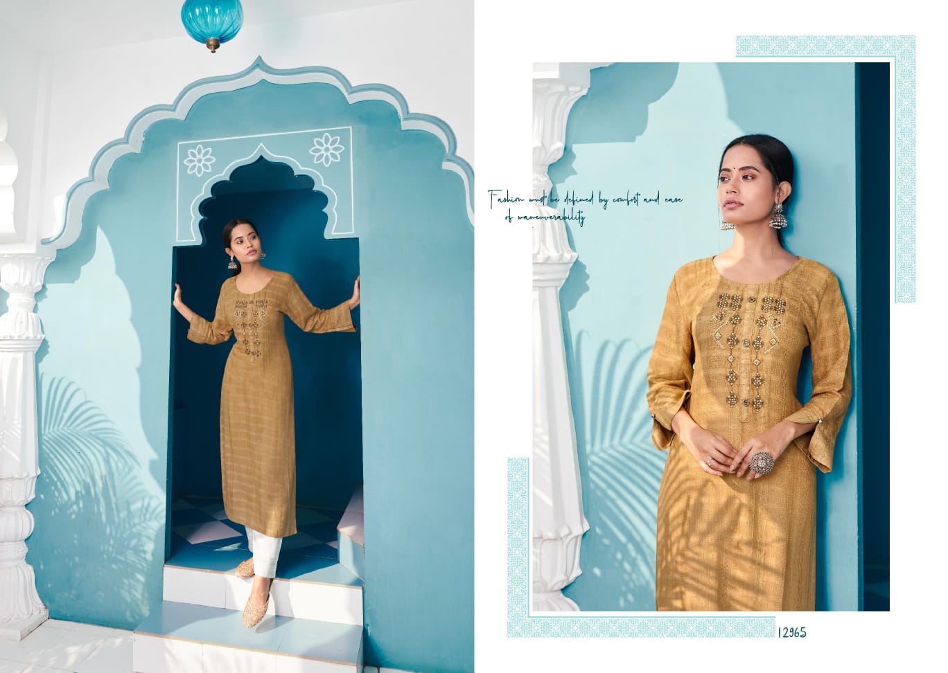 Kalaroop Beetle Fancy Rayon Embroidery Kurti Catalog
