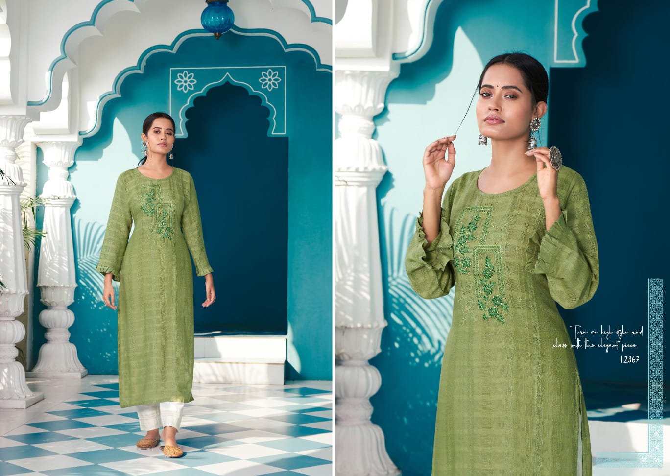 Kalaroop Beetle Fancy Rayon Embroidery Kurti Catalog