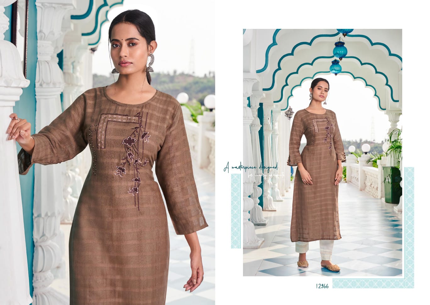Kalaroop Beetle Fancy Rayon Embroidery Kurti Catalog