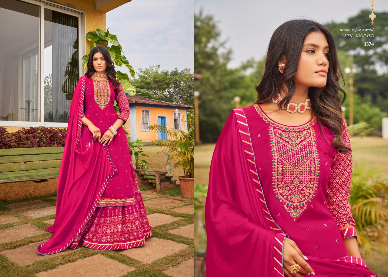 Rangoon Nirja Heavy Rayon Ready Made For Wedding  Top Bottom  With Duptta Catalog
