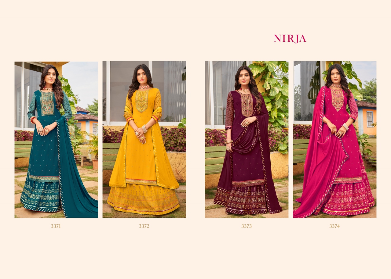 Rangoon Nirja Heavy Rayon Ready Made For Wedding  Top Bottom  With Duptta Catalog