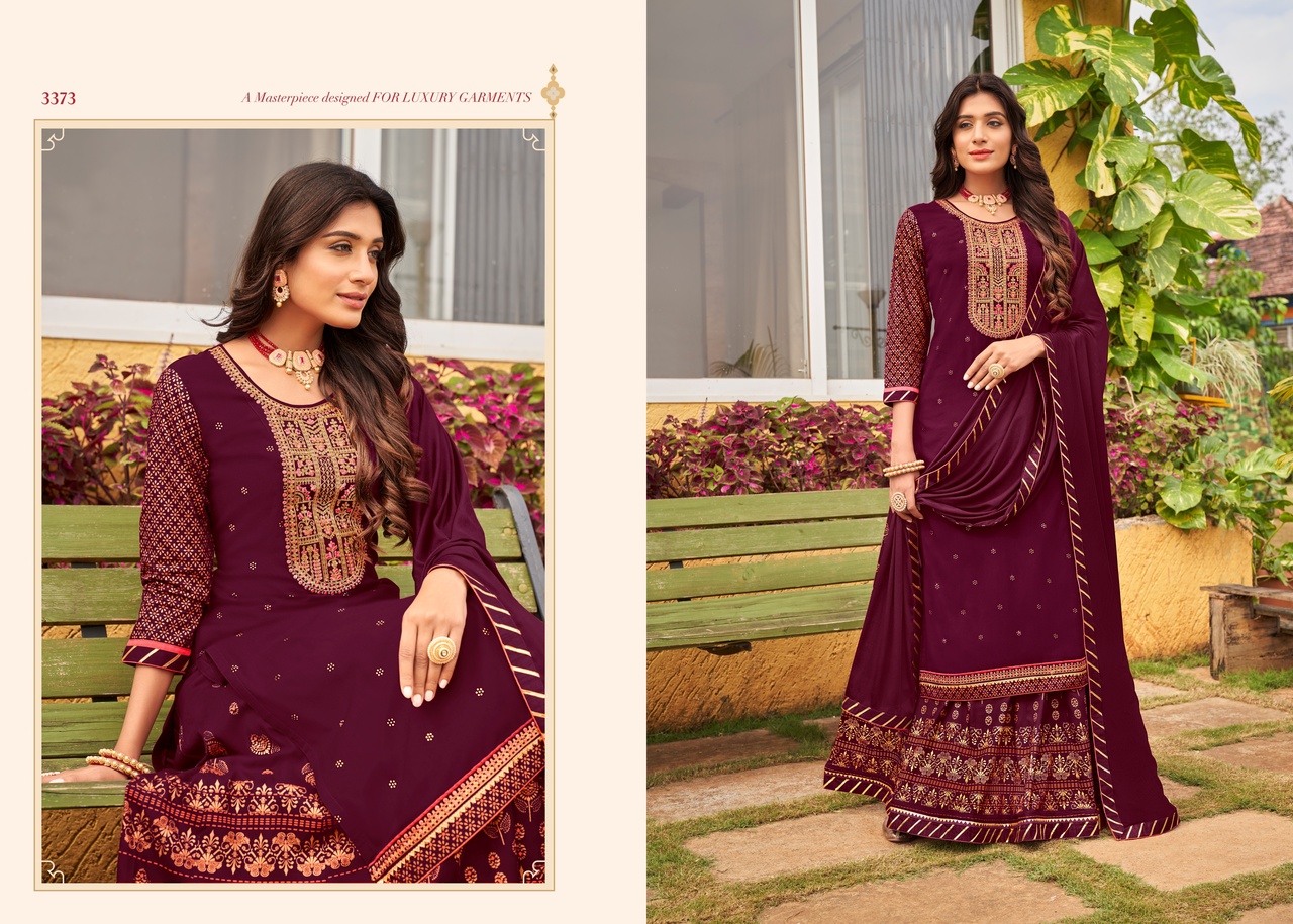 Rangoon Nirja Heavy Rayon Ready Made For Wedding  Top Bottom  With Duptta Catalog