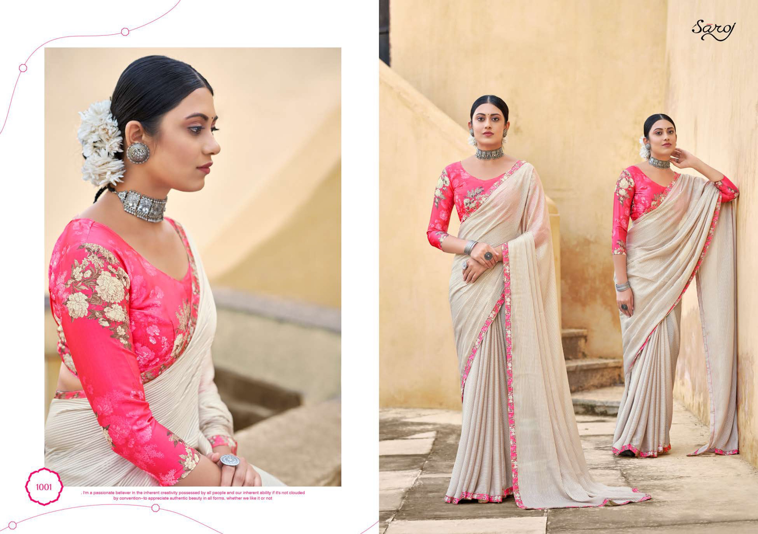 Saroj Allisha Fancy Wear Georgette Saree Catalog
