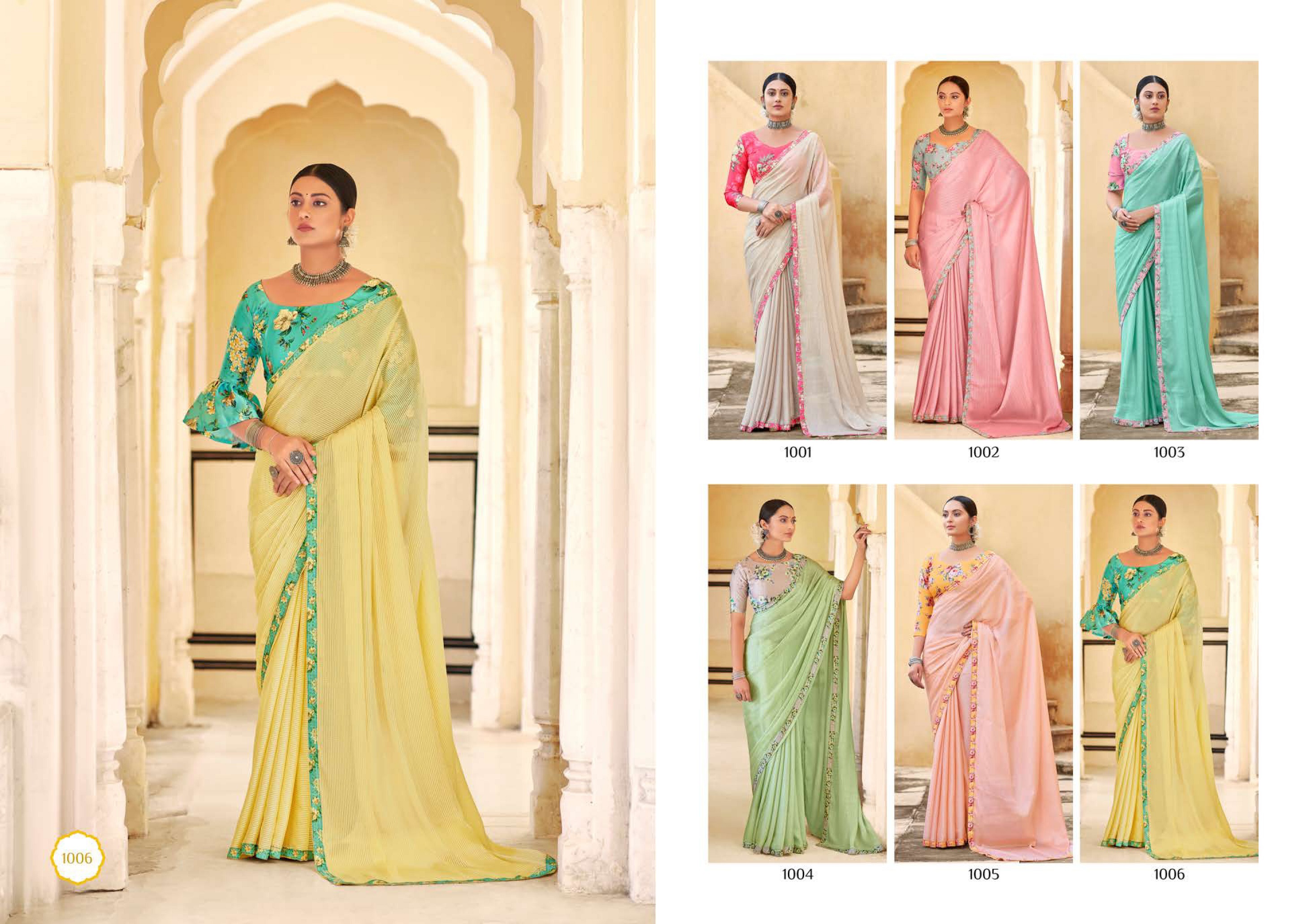 Saroj Allisha Fancy Wear Georgette Saree Catalog