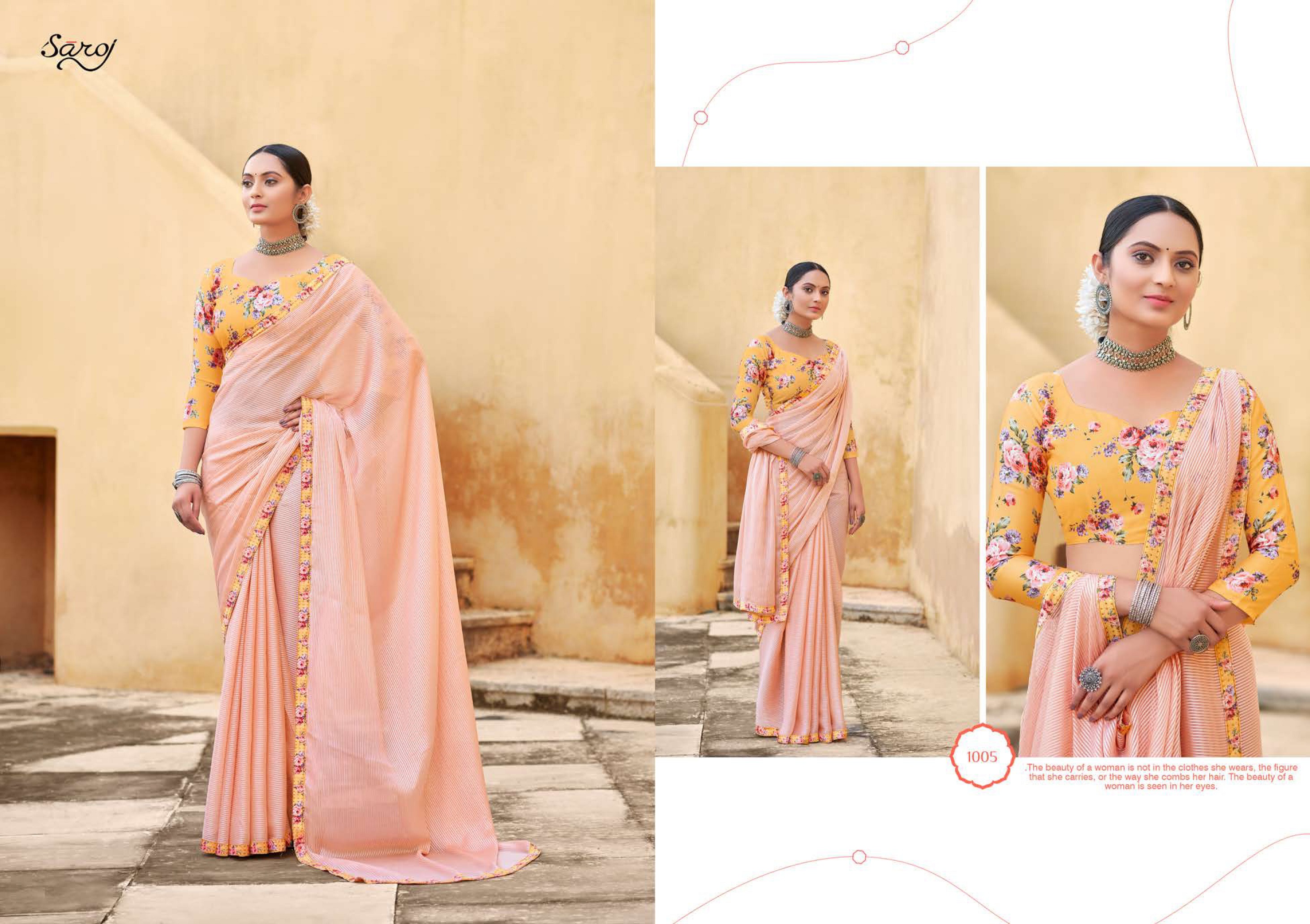 Saroj Allisha Fancy Wear Georgette Saree Catalog