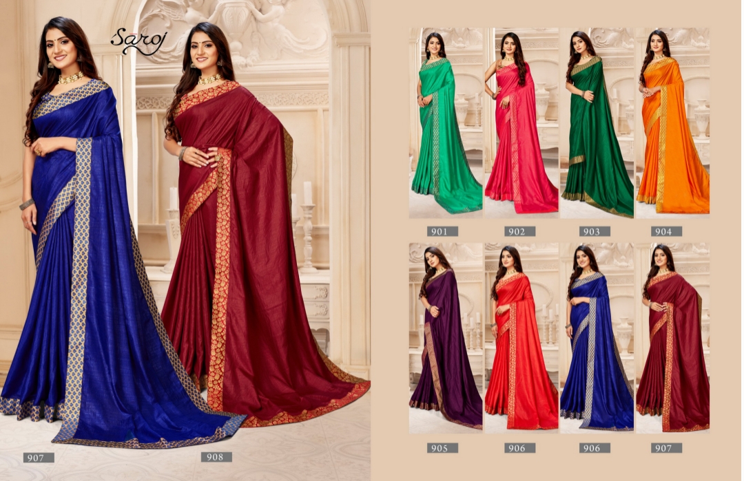 Saroj Kalpana Festive Wear Vichitra Silk Saree Catalog