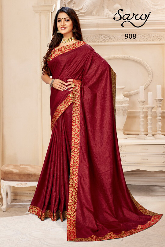 Saroj Kalpana Festive Wear Vichitra Silk Saree Catalog