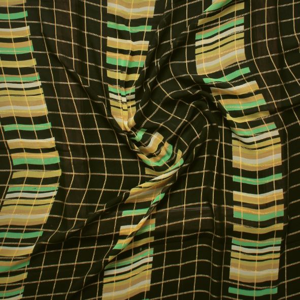 Ynf Tartan Casual Wear Georgette Sarees Catalog