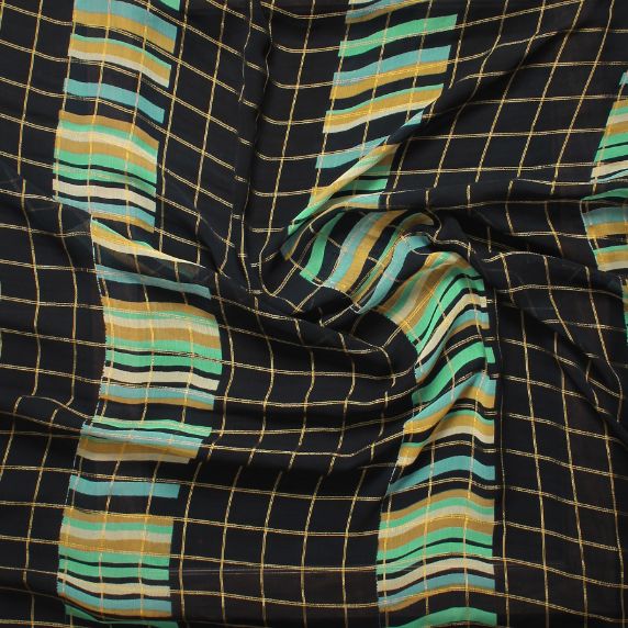 Ynf Tartan Casual Wear Georgette Sarees Catalog