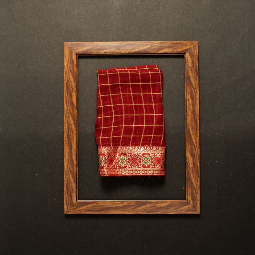 Ynf Tartan Casual Wear Georgette Sarees Catalog