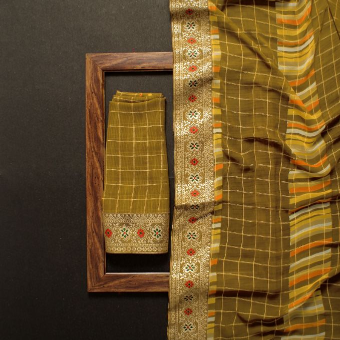 Ynf Tartan Casual Wear Georgette Sarees Catalog
