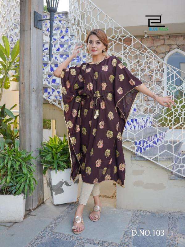 Blue Hills Pushpa Designer  Kaftan Style Kurti catalog