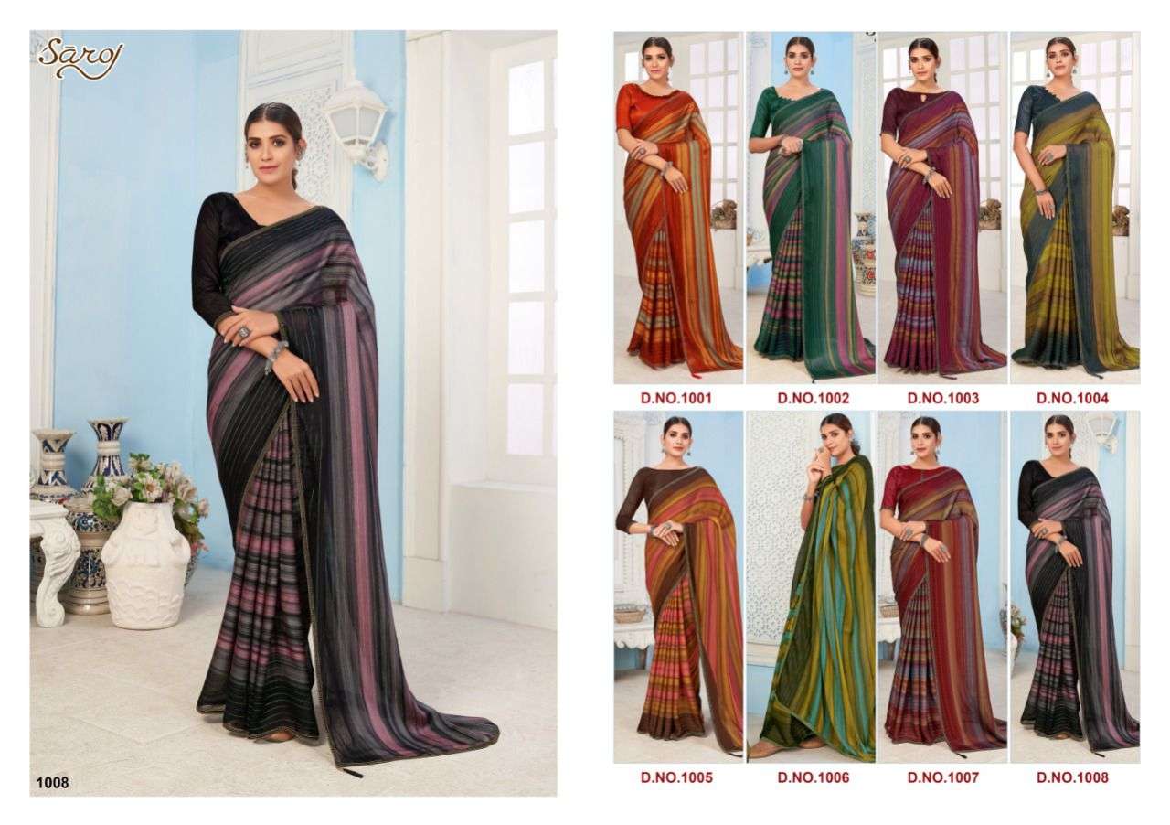 Saroj Naazia Fancy Wear Georgette Sarees Catalog