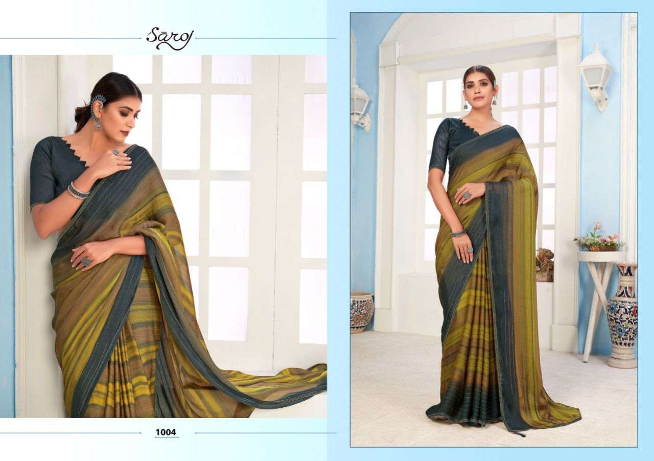 Saroj Naazia Fancy Wear Georgette Sarees Catalog