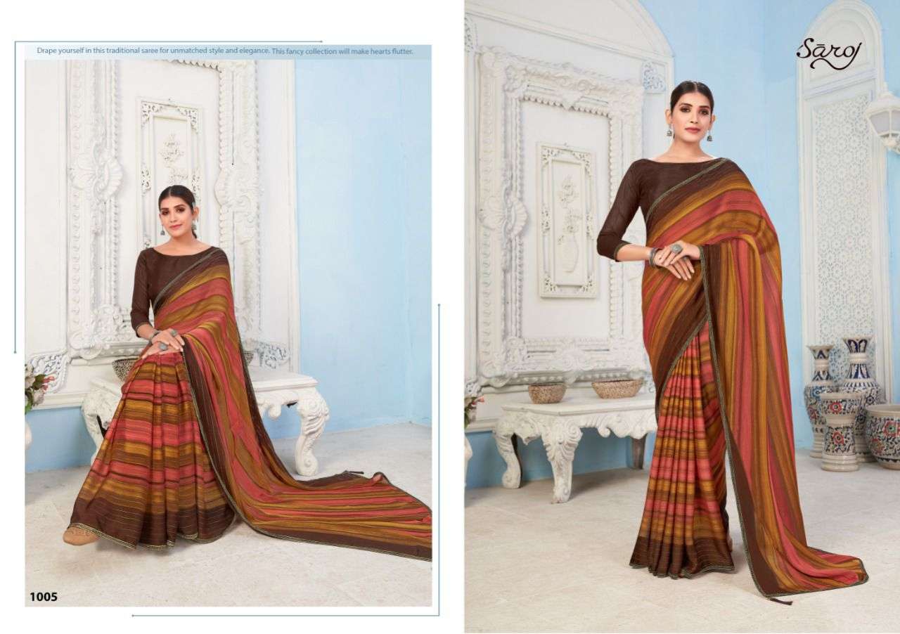 Saroj Naazia Fancy Wear Georgette Sarees Catalog