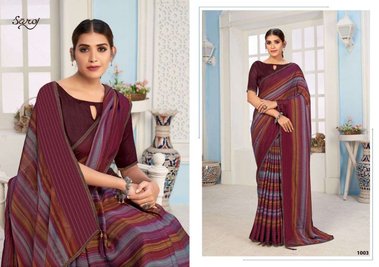 Saroj Naazia Fancy Wear Georgette Sarees Catalog