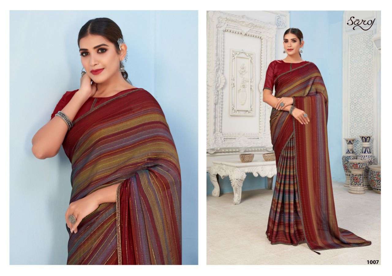 Saroj Naazia Fancy Wear Georgette Sarees Catalog