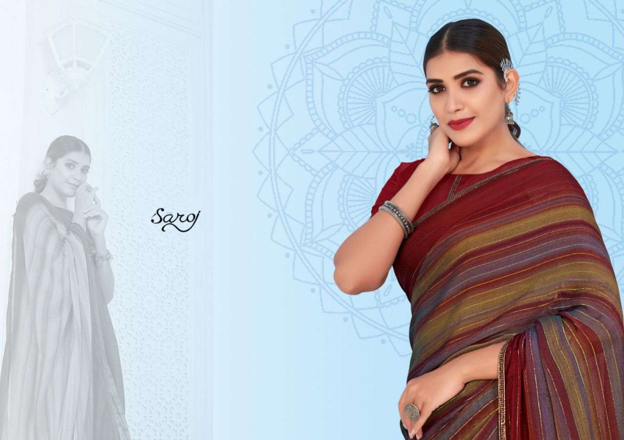Saroj Naazia Fancy Wear Georgette Sarees Catalog