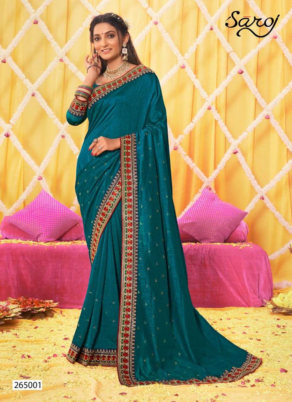Saroj Nakshikaa Party Wear Vichitra Silk Sarees Catalog
