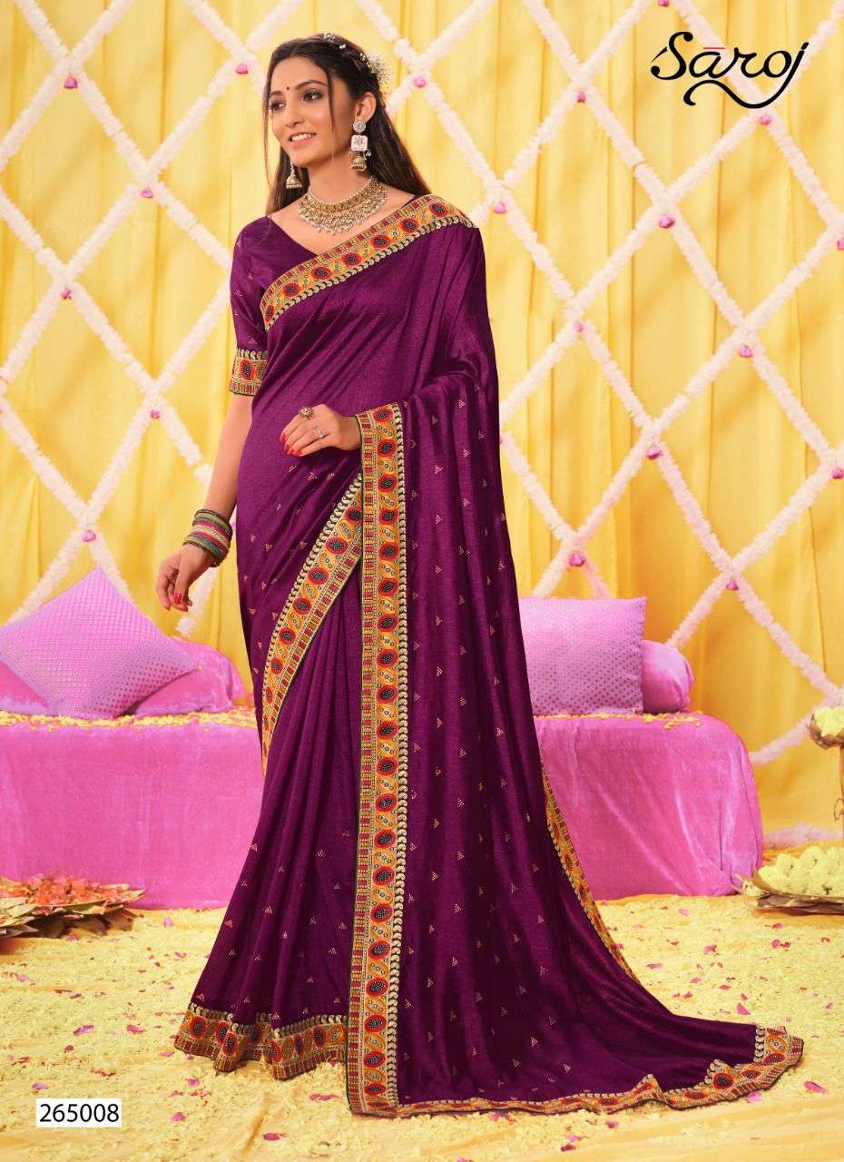 Saroj Nakshikaa Party Wear Vichitra Silk Sarees Catalog