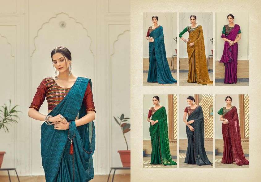 Ynf Mirror Chiffon  Saree Catalog