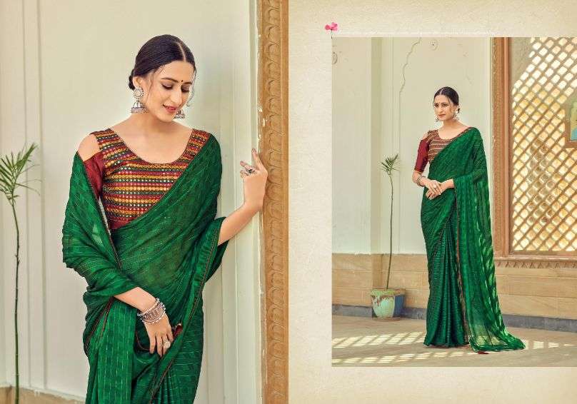 Ynf Mirror Chiffon  Saree Catalog