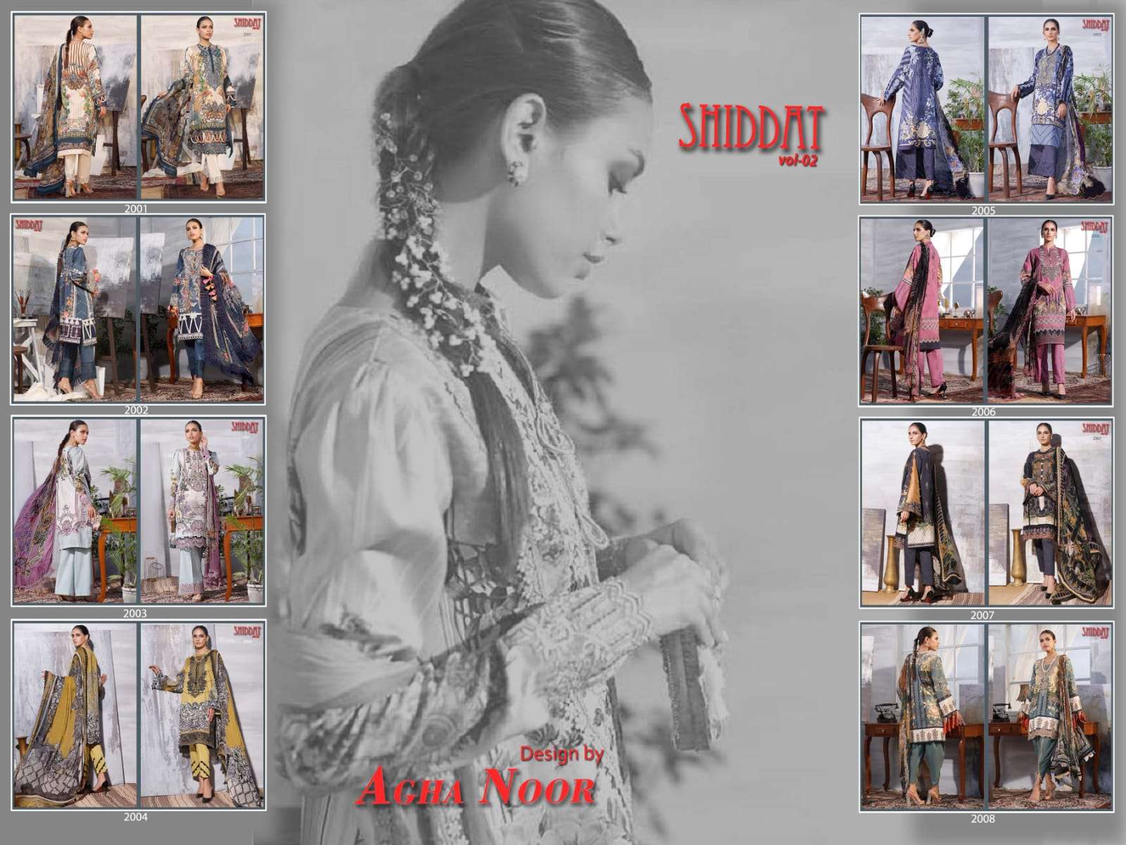 Agha Noor Shiddat  vol 2 catalog  Exclusive Jam Satin Dress Material