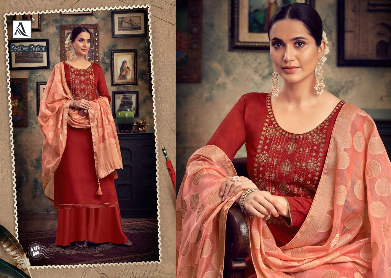 Alok Festive Fusion Catalog Designer Wear Pure Jam Cotton Dress Materials