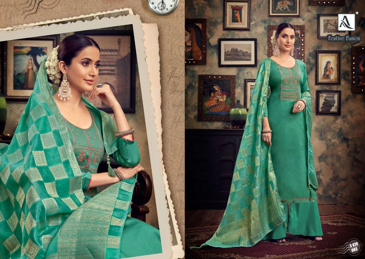Alok Festive Fusion Catalog Designer Wear Pure Jam Cotton Dress Materials