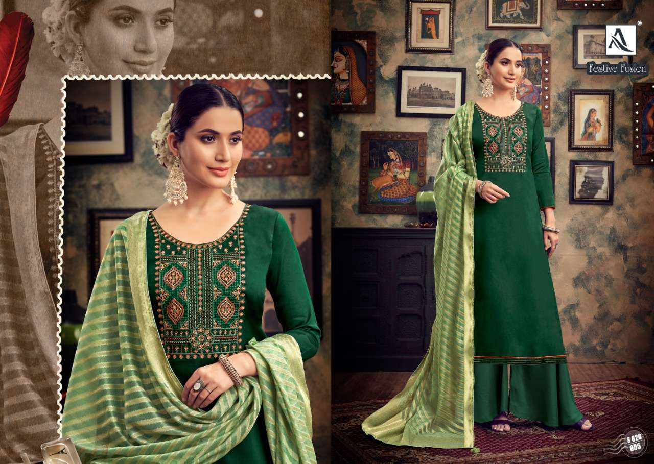 Alok Festive Fusion Catalog Designer Wear Pure Jam Cotton Dress Materials