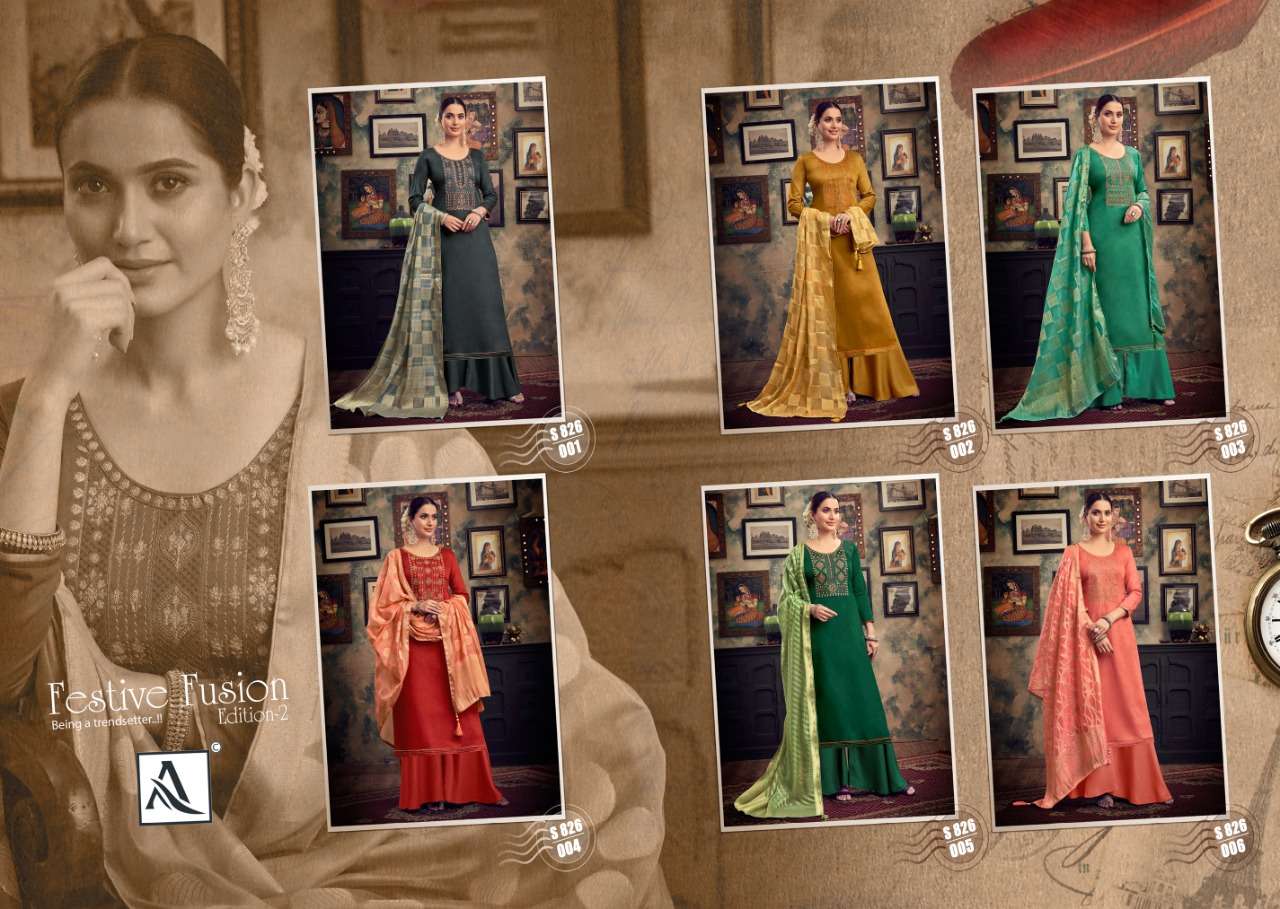 Alok Festive Fusion Catalog Designer Wear Pure Jam Cotton Dress Materials