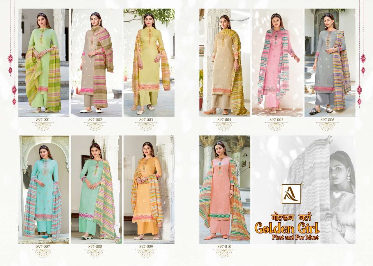Alok Golden Girl Catalog Pure Jam Cotton Fancy Designer Dress Materials 