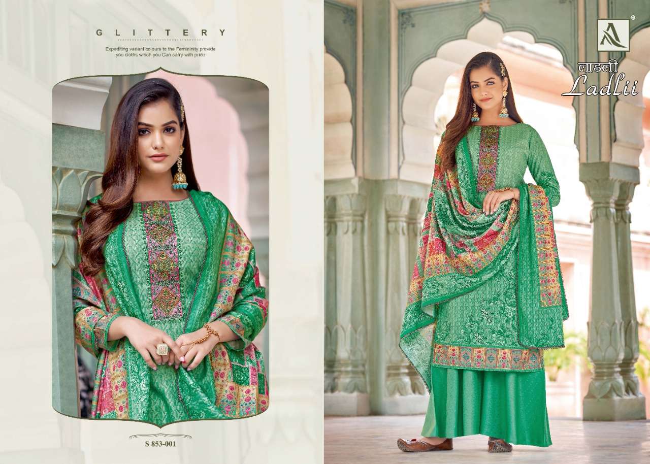 Alok Ladlii Catalog Jam Cotton  Festive Wear Ladies Dress Materials