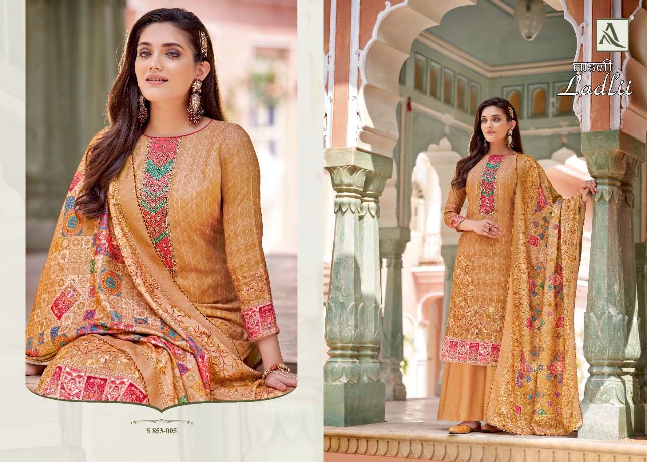 Alok Ladlii Catalog Jam Cotton  Festive Wear Ladies Dress Materials