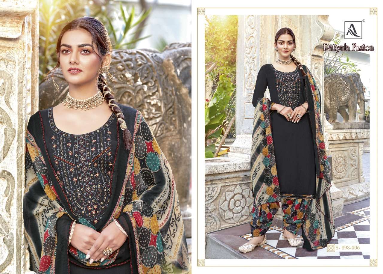 Alok Patiyala Fusion Catalog Designer Wear Ladies Dress Materials 