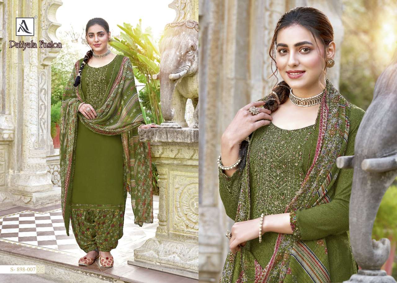Alok Patiyala Fusion Catalog Designer Wear Ladies Dress Materials 