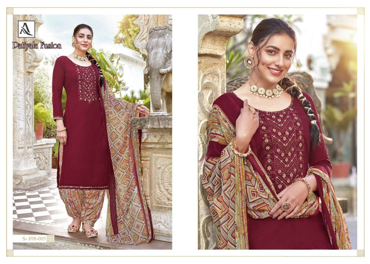 Alok Patiyala Fusion Catalog Designer Wear Ladies Dress Materials 