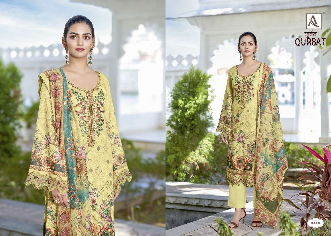 Alok Qurbat Catalog Cotton Embroidery Pakistani Printed Unstitched Dress Materials 