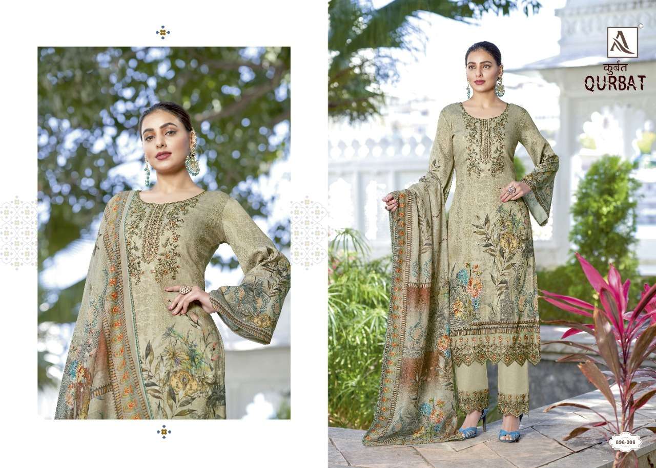 Alok Qurbat Catalog Cotton Embroidery Pakistani Printed Unstitched Dress Materials 