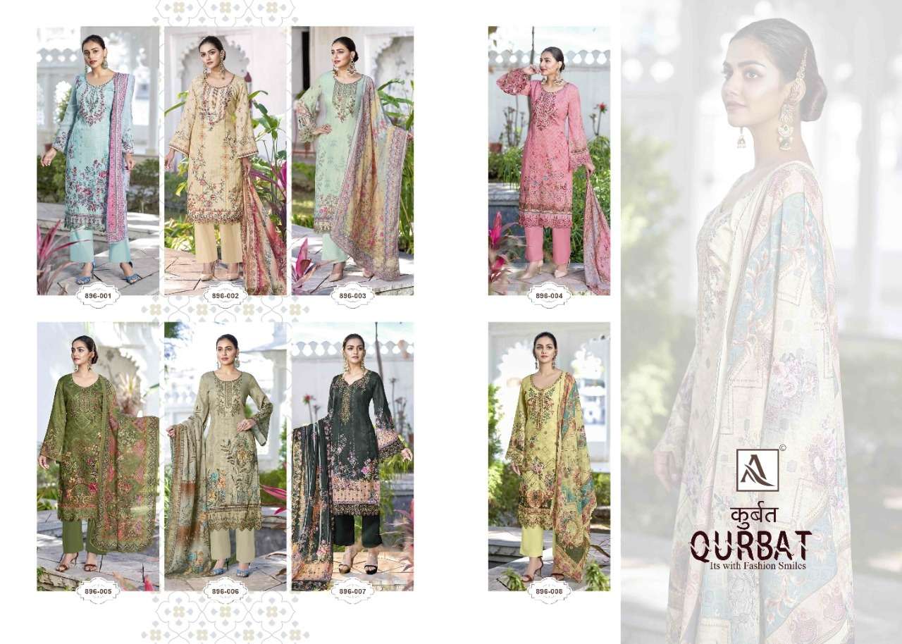 Alok Qurbat Catalog Cotton Embroidery Pakistani Printed Unstitched Dress Materials 