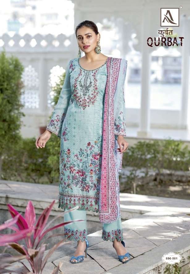 Alok Qurbat Catalog Cotton Embroidery Pakistani Printed Unstitched Dress Materials 
