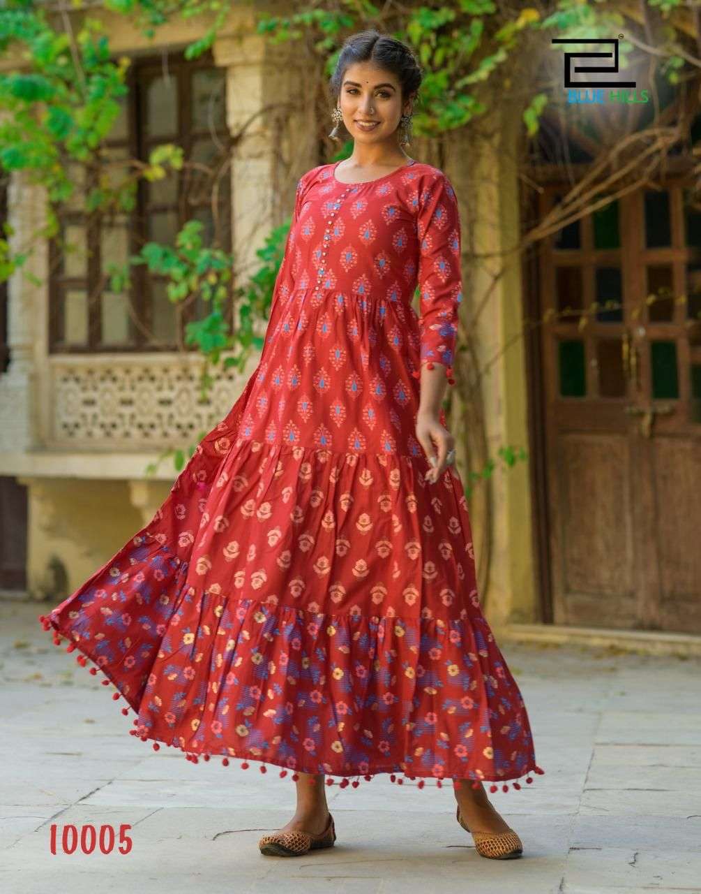 Blue Hills Bournvilla vol  10 catalog  Heavy Cotton Cambric Long Gown Kurtis 