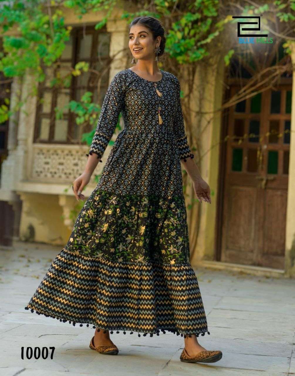 Blue Hills Bournvilla vol  10 catalog  Heavy Cotton Cambric Long Gown Kurtis 