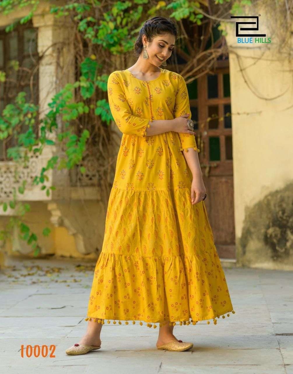 Blue Hills Bournvilla vol  10 catalog  Heavy Cotton Cambric Long Gown Kurtis 