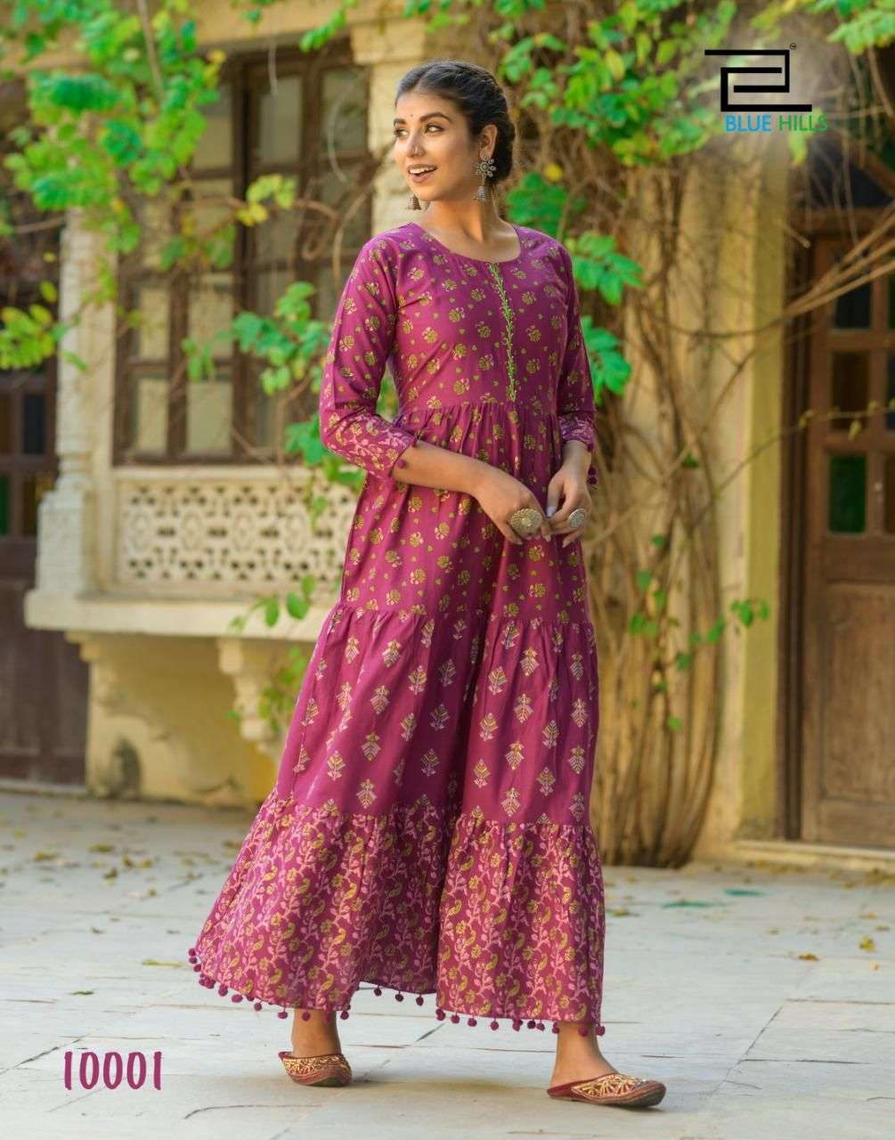 Blue Hills Bournvilla vol  10 catalog  Heavy Cotton Cambric Long Gown Kurtis 