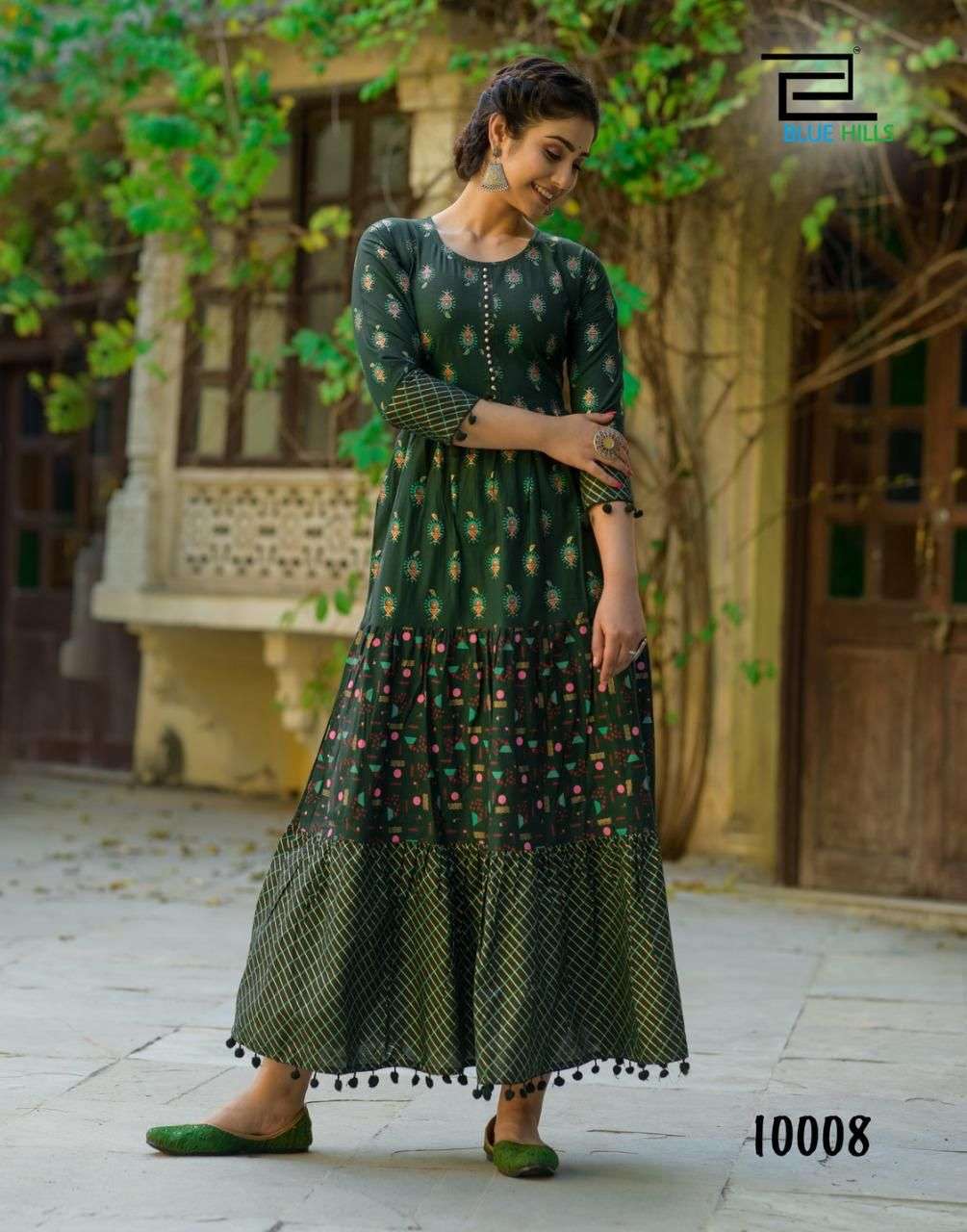 Blue Hills Bournvilla vol  10 catalog  Heavy Cotton Cambric Long Gown Kurtis 