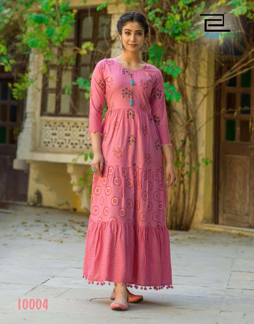 Blue Hills Bournvilla vol  10 catalog  Heavy Cotton Cambric Long Gown Kurtis 