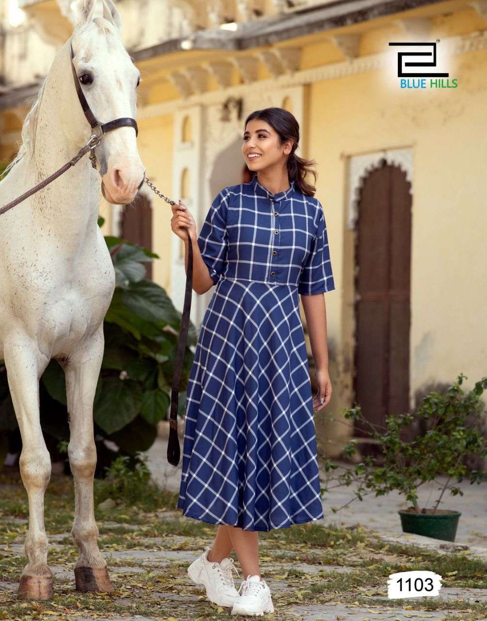 Blue Hills Checkmate Vol 10 Catalog Party Wear Heavy Rayon  Long Anarkali Kurtis